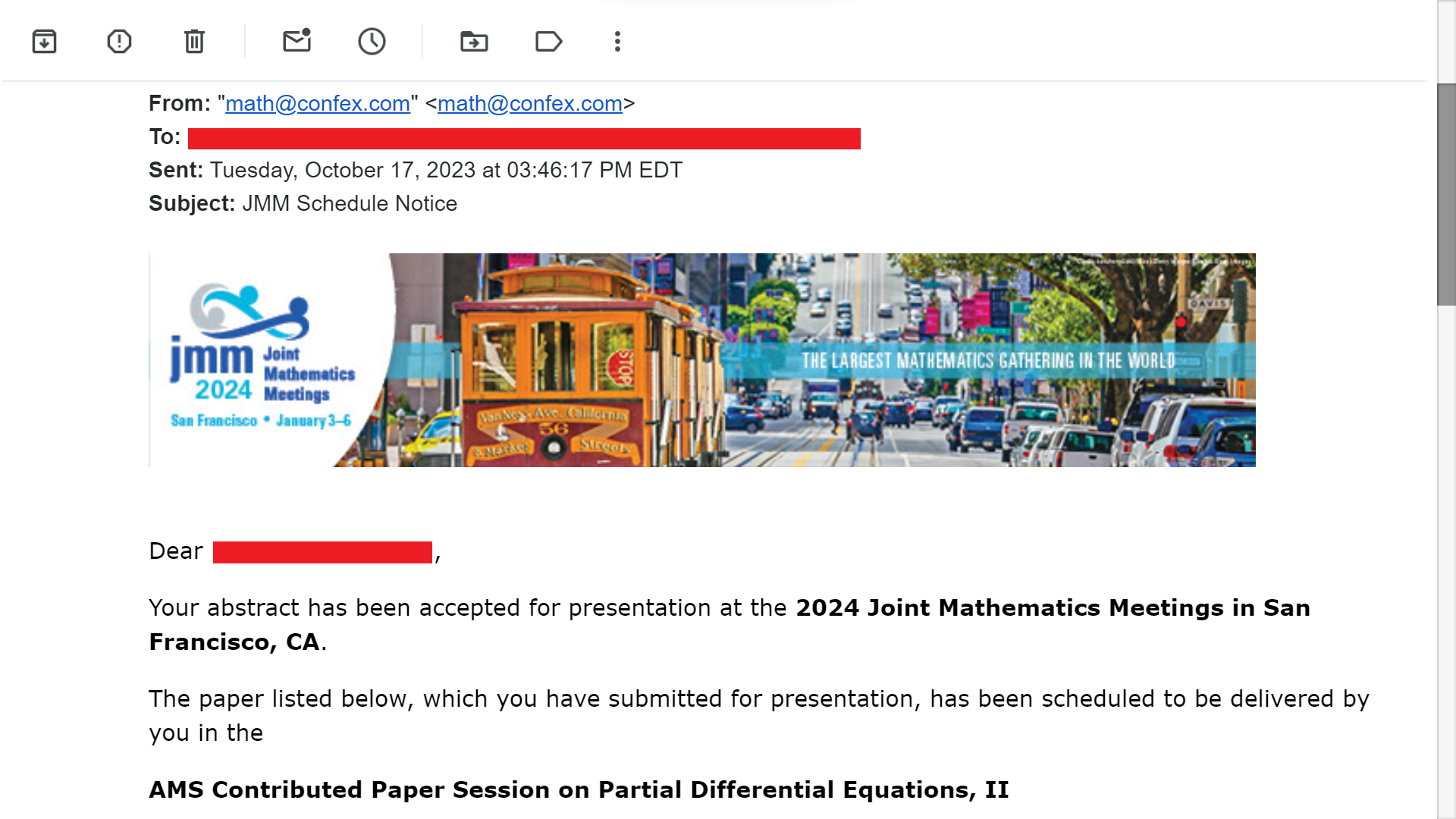 Joint Mathematics Meetings 2024 ACCEPTED! The Curio Cat